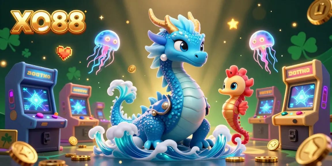 Experience the magic of winning at XO88 casino with captivating 3D illustration featuring vibrant gaming elements.