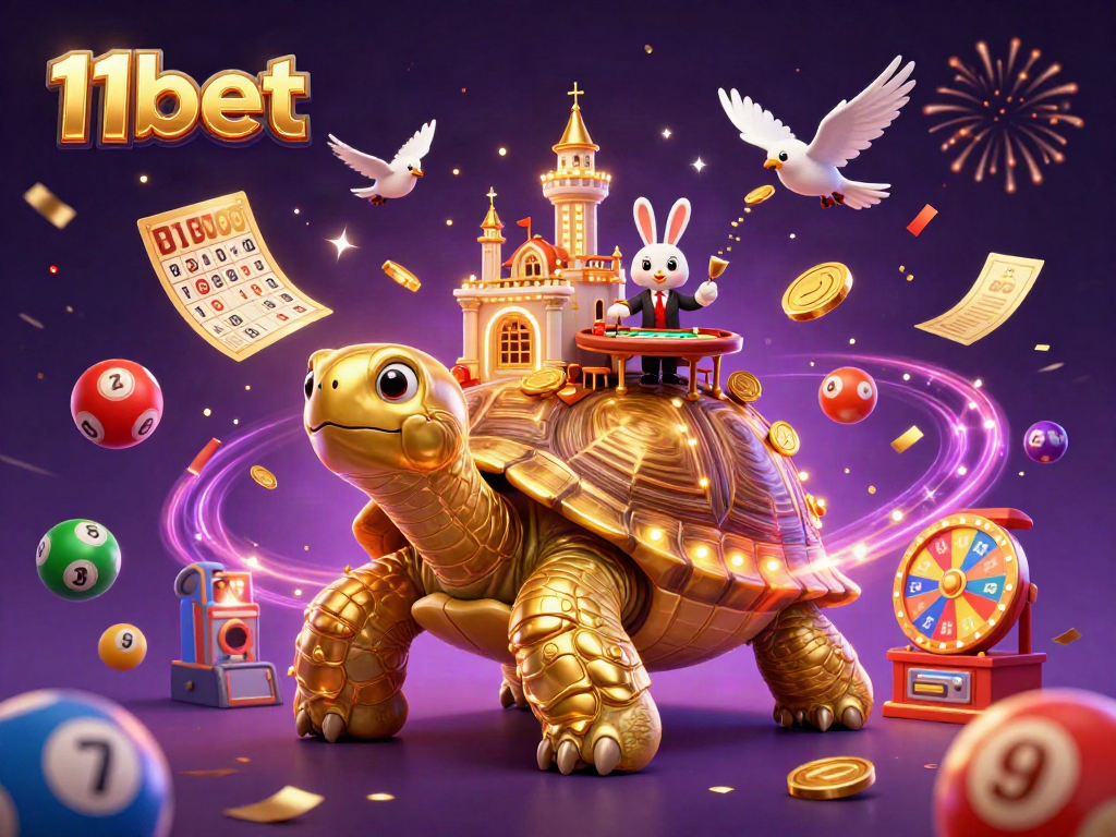 Experience the excitement of 11bet with a unique casino illustration featuring dynamic characters and magical elements.