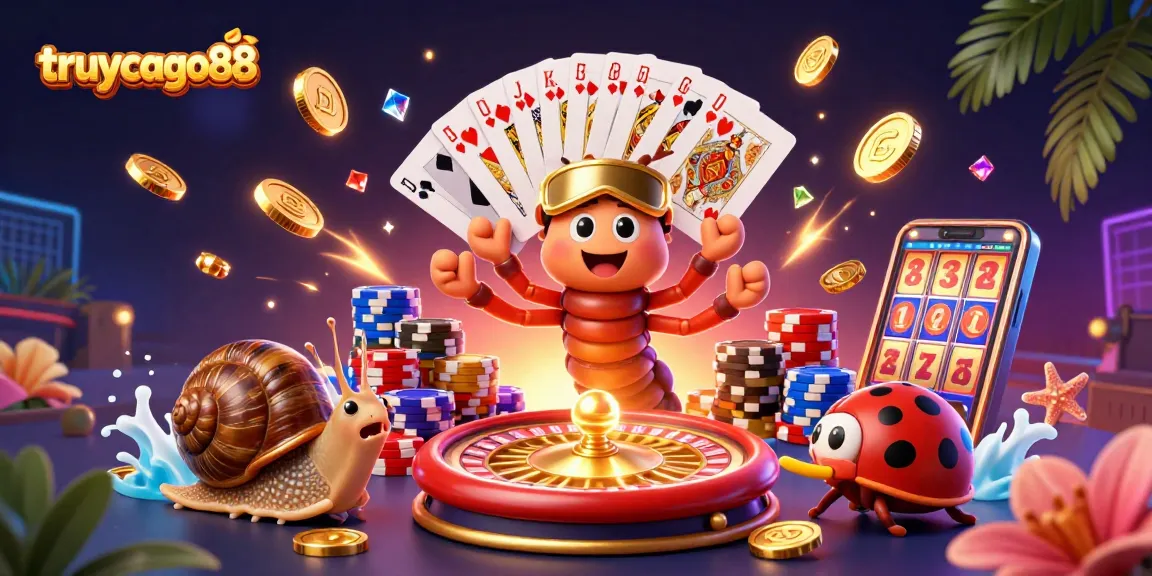 Engage in thrilling gameplay with truycapgo88 featuring a lively millipede dealer amidst sparkling treasures.