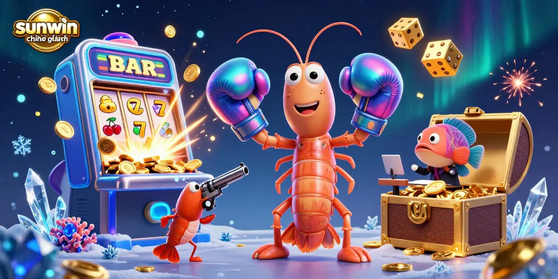 Experience thrilling jackpots at sunwin chính hãng with vibrant slot machines bursting with coins and lively characters.