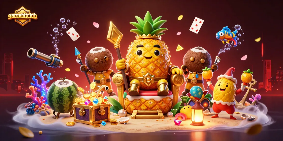 Engage in gaming thrills with gamehitclub's vibrant 3D illustration highlighting casino excitement and dynamic action.